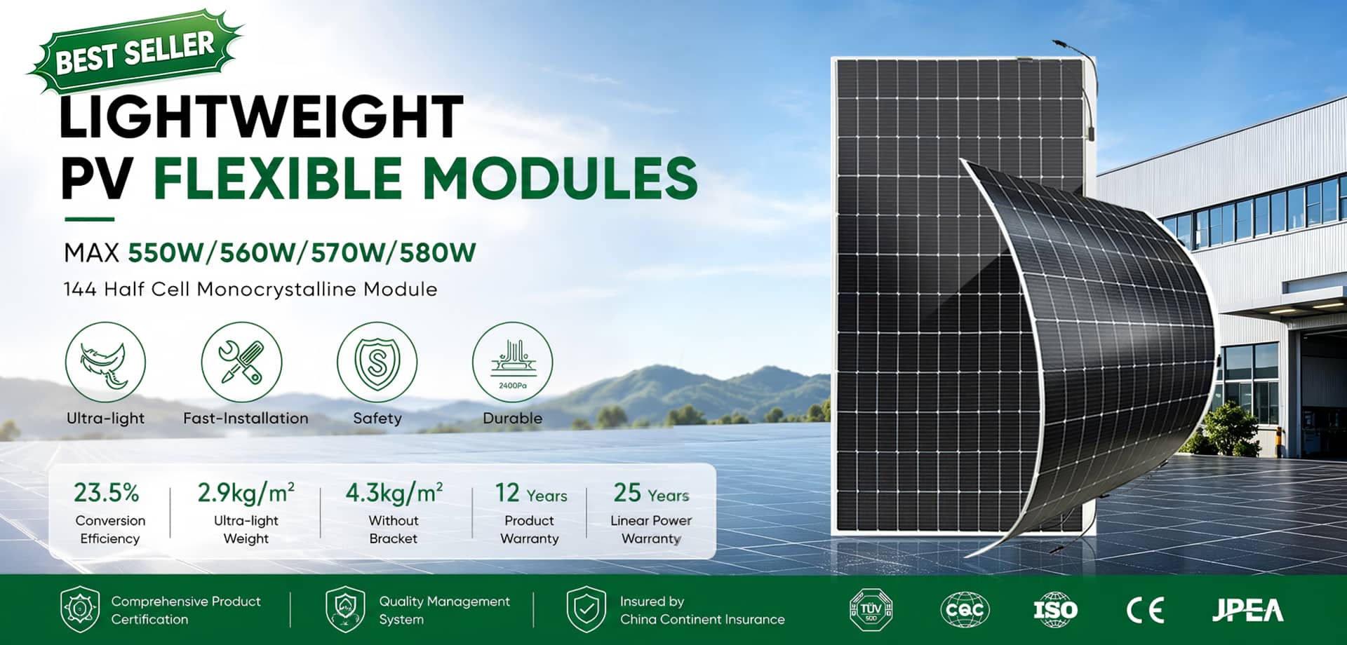 flexibles Solarpanel-Banner